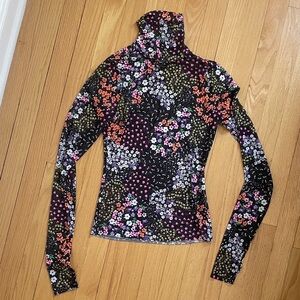 Sheer AFRM Long Sleeve Turtleneck Top